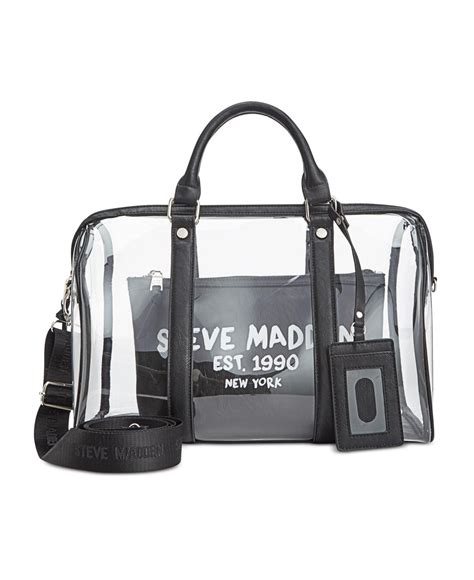 steve madden clear duffle bags.